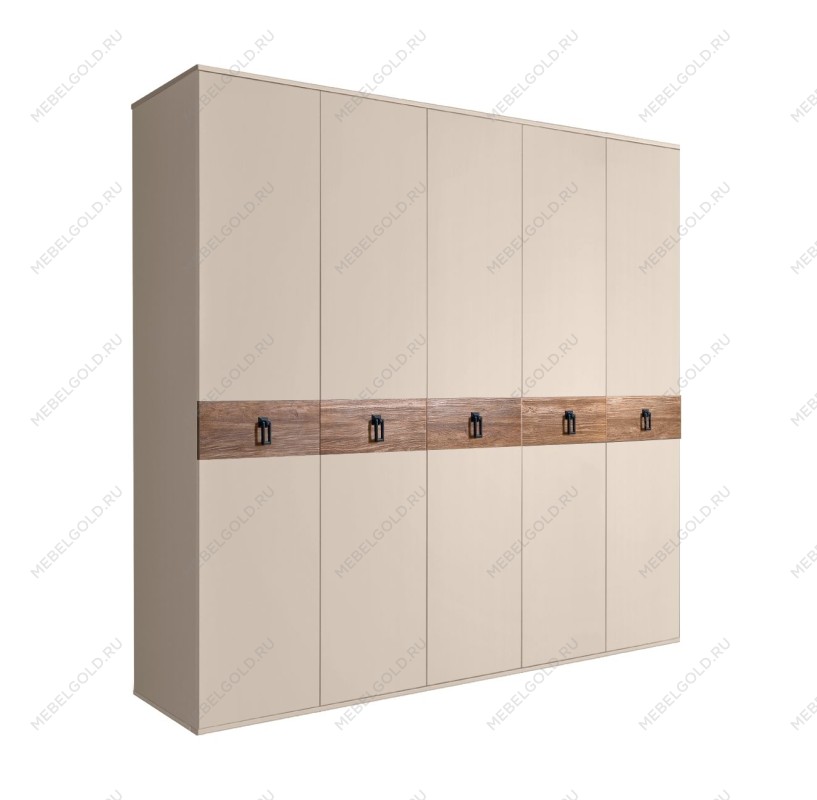 Шкаф 5-ти дв. Bogemia Wood Fa (Ваниль/Черный) БМШ2/5(Wo)