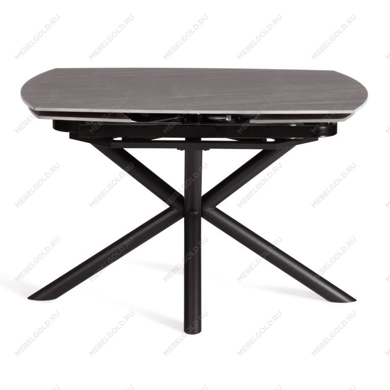 Стол обеденный Winston/Винстон, столешница керамика (матовая) /опоры металл, темно-серый/черный, (120+30+30)x80x75(+1) см | изображение 2