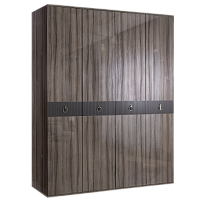 Шкаф 4-х дверный Римини СОЛО (Орех империя/Серебро) РМШ2/4(s)