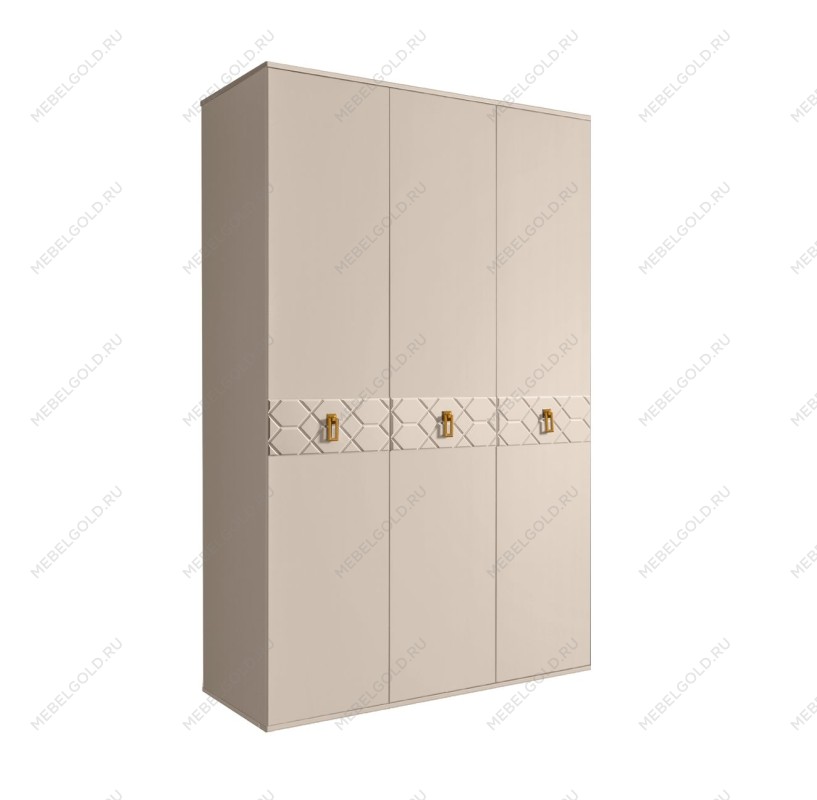 Шкаф 3-х дверный Bogemia Farfalle (Ваниль/Золото) БМШ2/3(Fa)