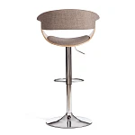 Барный стул VIMTA (mod.4021S), металл/дерево/ткань, 60х51х91,5-112,5 см, выс. сид. 61,5-82,5 см, бежевый/натур./хром, Aimcasa 5 | изображение 3