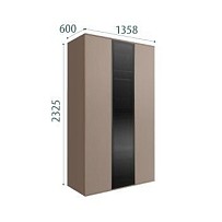 Шкаф 3-х дверный Bogemia Air (Мокка/Черный) БМШ2/3(1)