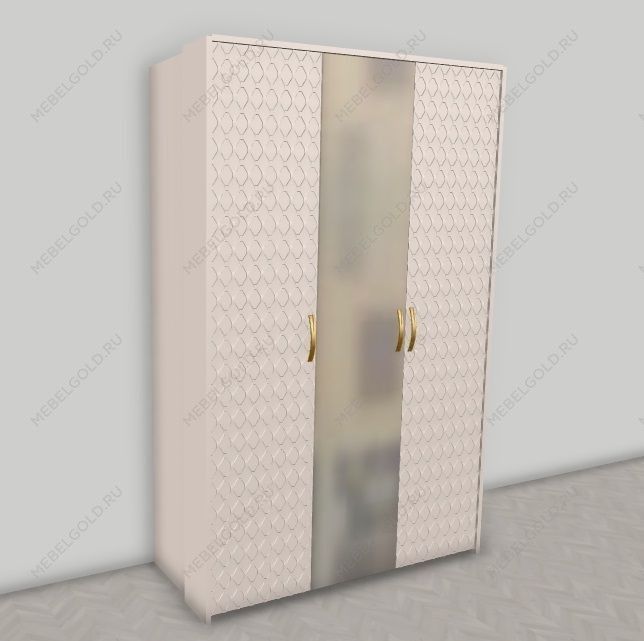 Шкаф Лара 3-дверный бежевый глянец