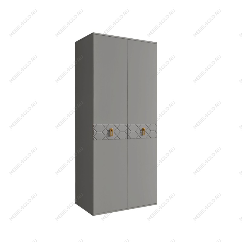 Шкаф 2-х дверный Bogemia Farfalle (Серый/Золото) БМШ2/2(Fa)