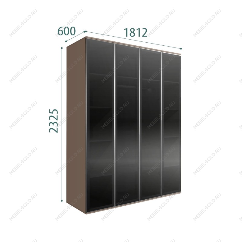 Шкаф 4-х дверный Bogemia Air (Мокка/Серебро) БМШ2/4(4)