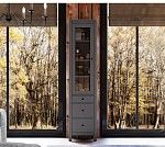 САГА шкаф с витриной 50 серый | изображение 5