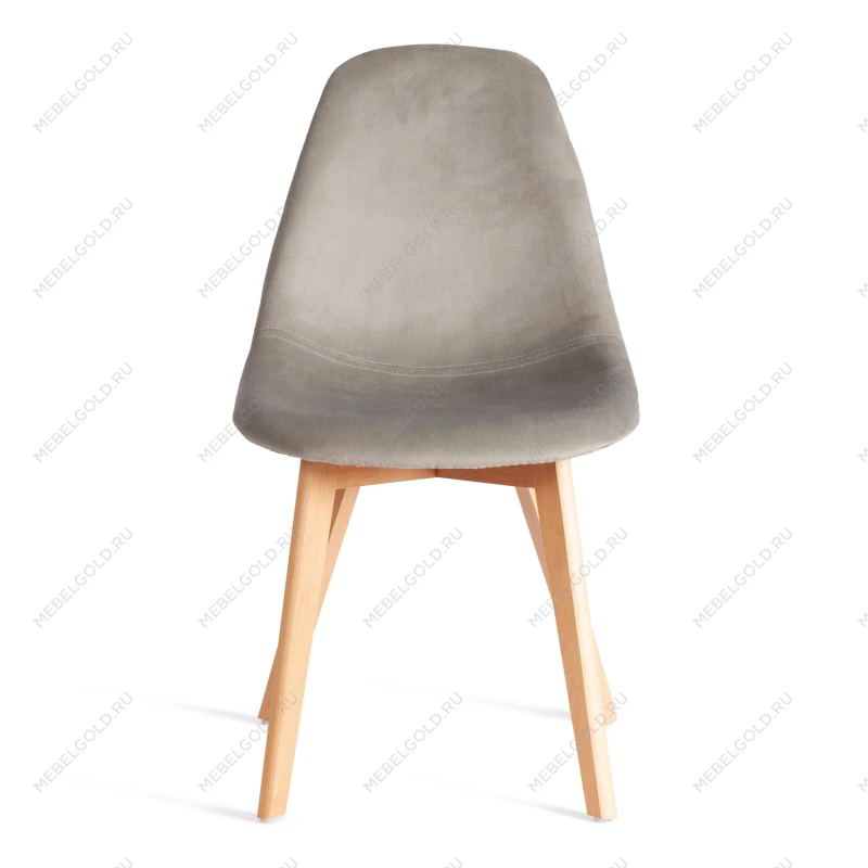 Стул CINDY SOFT (mod. C1021F1-1), велюр/дерево бук, 55 х 48 х 83 см, Светло-серый HLR39 / натуральный | изображение 4