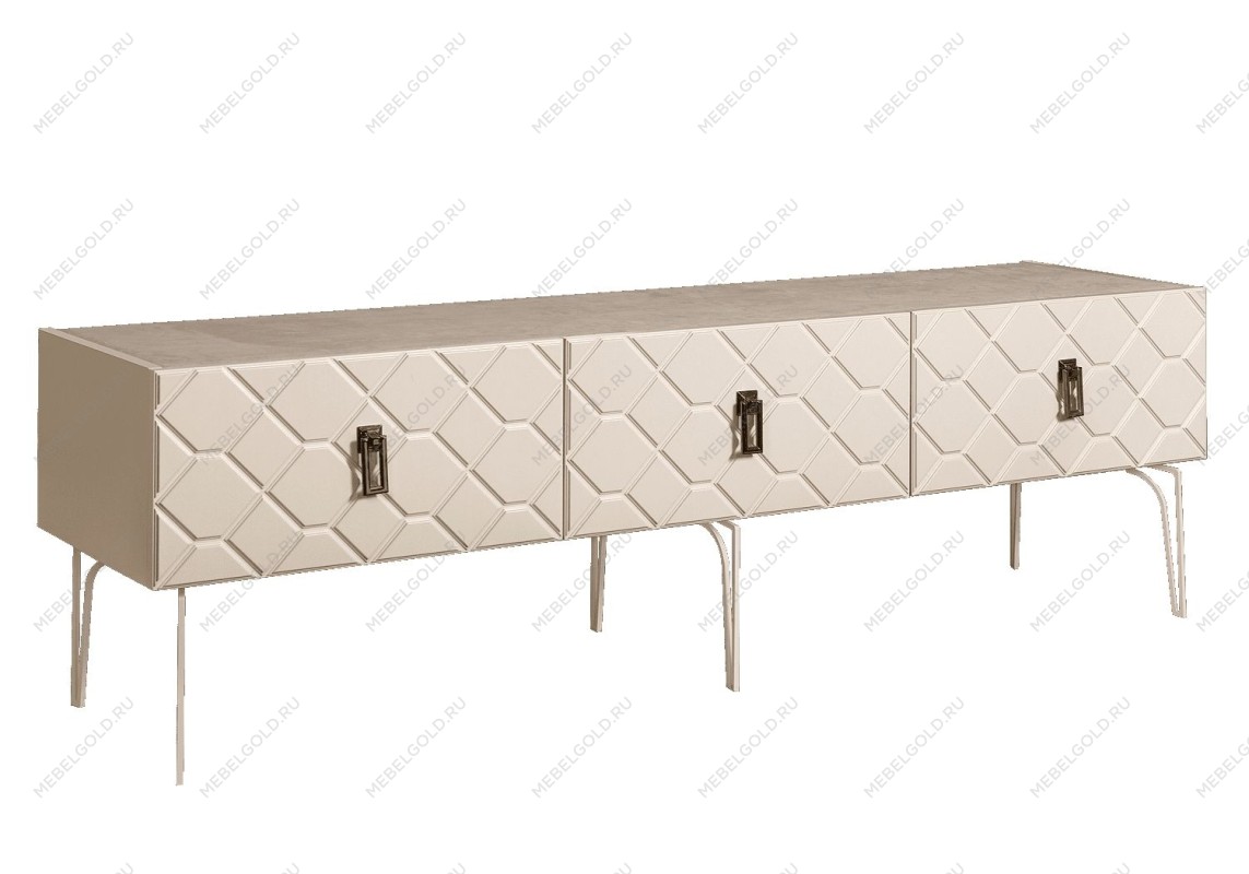 Тумба под телевизор 1.6м Bogemia Farfalle (Слоновая кость) (Novabuk/Черный) БМТ-1(Fa)