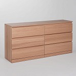 МАЛЬМ / VARMA Комод ИКЕА / IKEA 6D, 160x78x40, шпон, беленый дуб | изображение 1