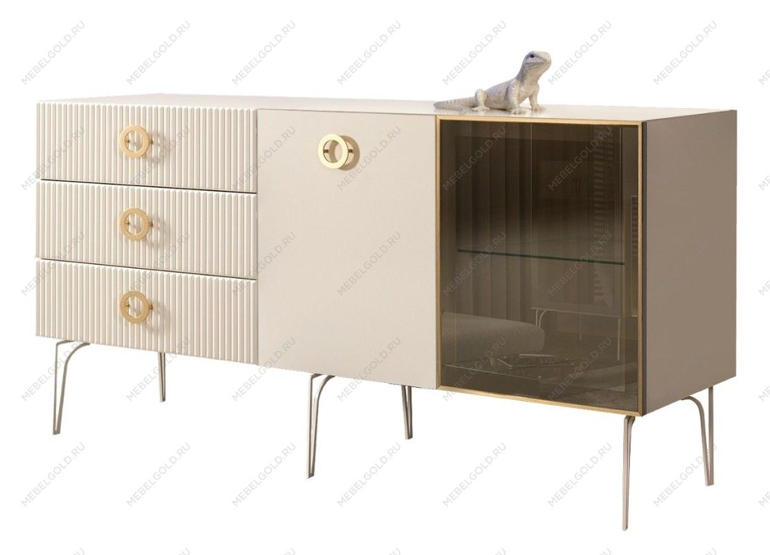Комод 1.6м Bogemia Fillini (Слоновая кость) (Lakobel/Золото) БМКМ-4(Fi)[5][10]