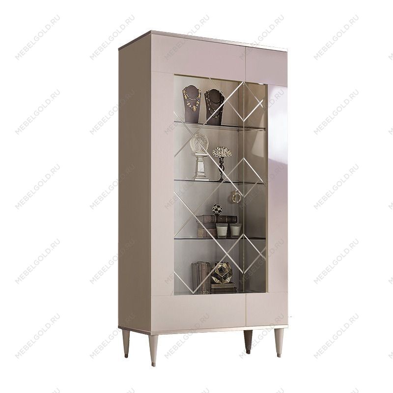 Витрина 2-ств. Римини (Слоновая кость/Серебро) (Левая) РМВ2-2С