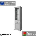 Шкаф с витриной Валенсия 1V1D1S серый | изображение 1