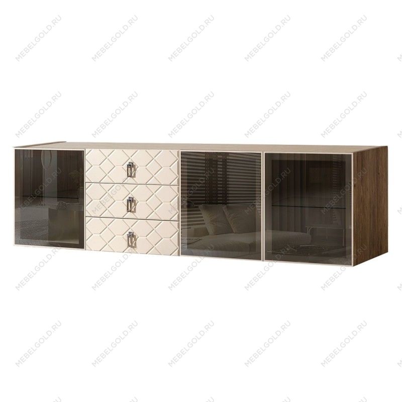 Комод 2.1м Bogemia Woodline Fly Fa (Слоновая кость) (Novabuk/Хром) БМКМ-5[5]