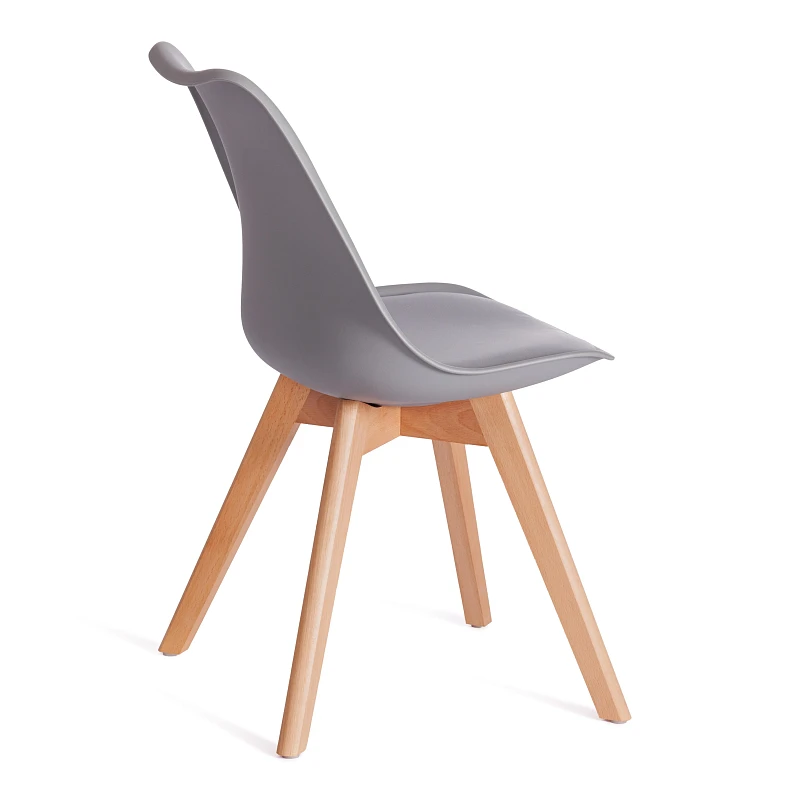 Стул TULIP (mod. 73-1), дерево/пластик/экокожа, 47,5x55x80 см, Серый (Grey) | изображение 2