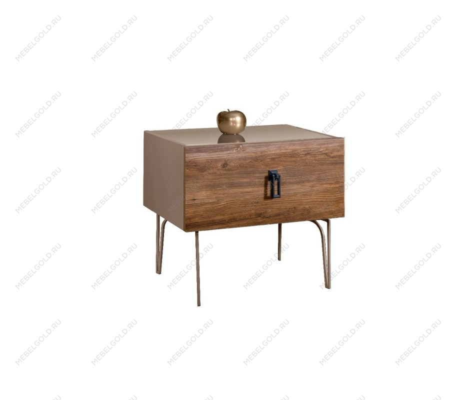 Тумба прикроватная Bogemia Wood Fa (Мокка) (Lakobel/Черный) БМТП-1(Wo)