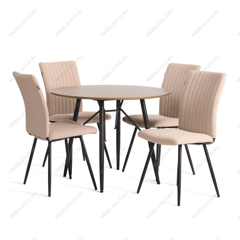 Стул обеденный Monte Carlo, флок, бежевый/черный, 7, 50х55х93 | изображение 13