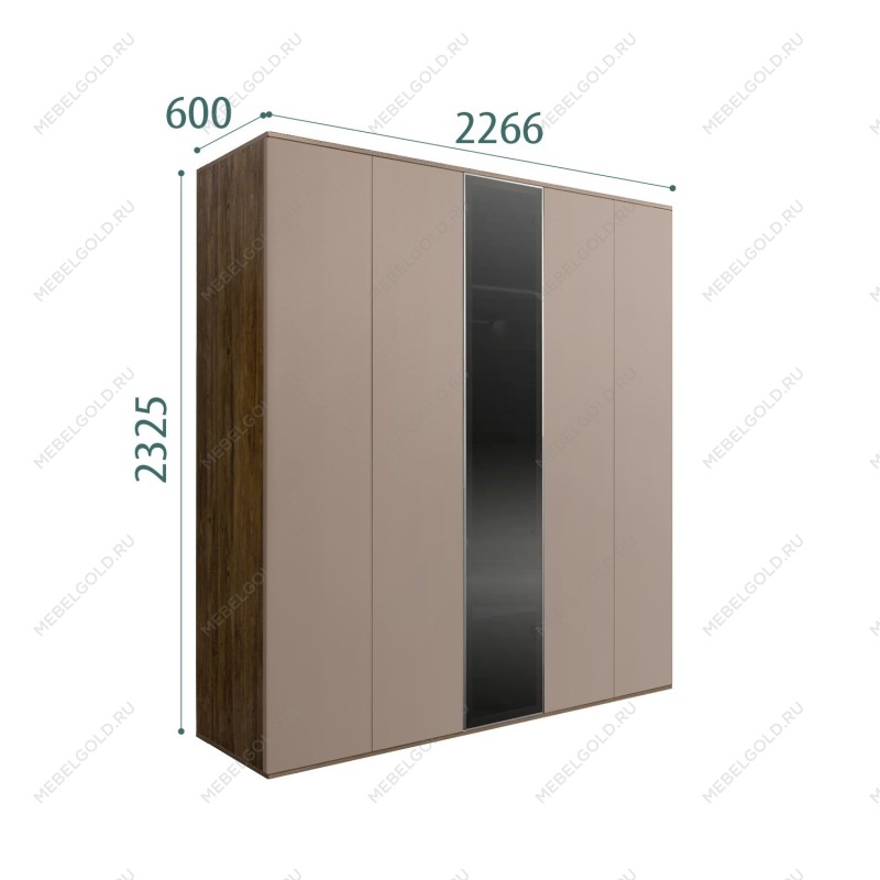 Шкаф 5-ти дв. Bogemia Woodline Air (Мокка/Серебро) БМШ2/5(1)