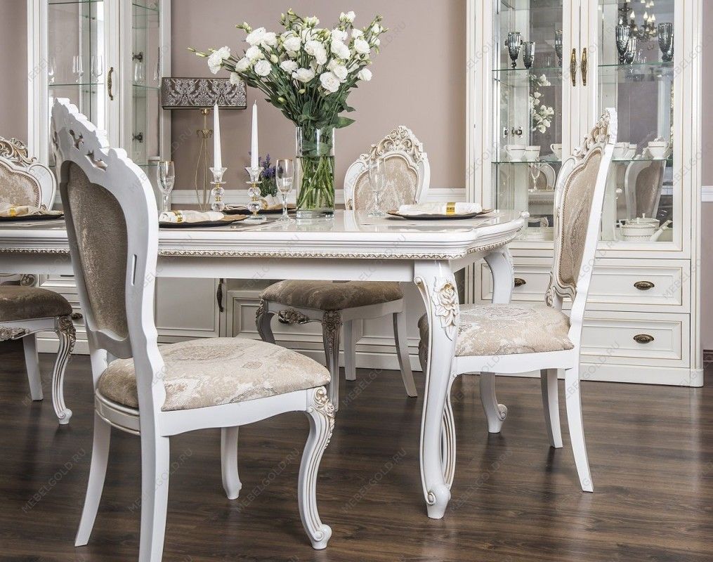 Столовая Натали белый глянец (прямоугольный стол) | изображение 3