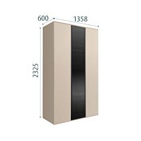 Шкаф 3-х дверный Bogemia Air (Ваниль/Черный) БМШ2/3(1)