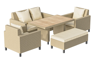 Комплект плетеной мебели MOKKA BELLA малый, соломенный