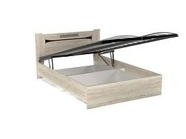 Кровать 1400 с подъемным механизмом, Мале (1458*2069*905) Дуб галифакс белый