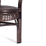 Комплект PELANGI 02/15 ( стол со стеклом + 4 кресла ) [с подушками], ротанг, кресло 65х65х77см, стол диаметр 64х61см, walnut (грецкий орех) | изображение 9