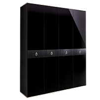 Шкаф 4-х дверный Римини СОЛО (Черный/Серебро) РМШ2/4(s)