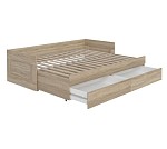 БРИМНЭС / СИРИУС Кровать двуспальная раздвижная ИКЕА / IKEA шириной 80(160) см, Дуб Сонома | изображение 2