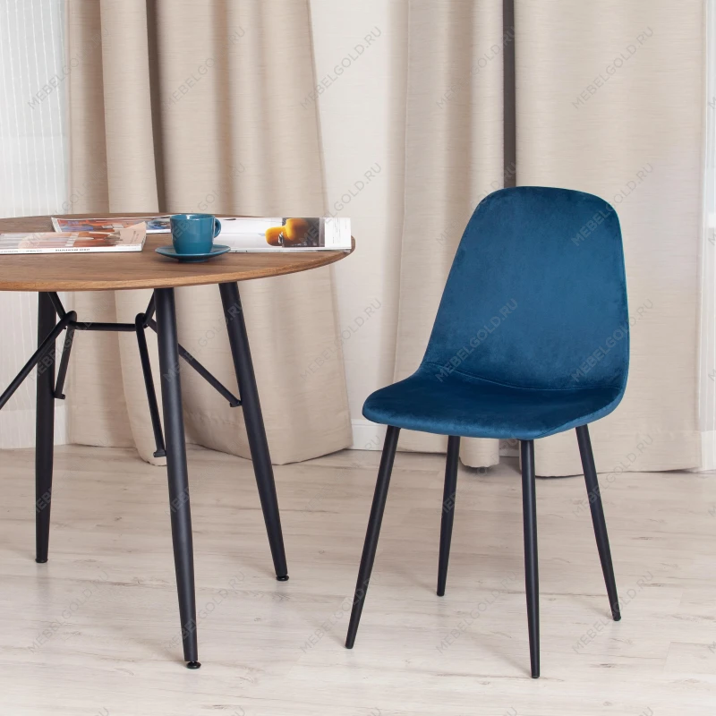 Стул BREEZE (mod. 4724), Велюр/металл, 44 х 53 х 87 см, Blue (синий) HLR63 / черный | изображение 8
