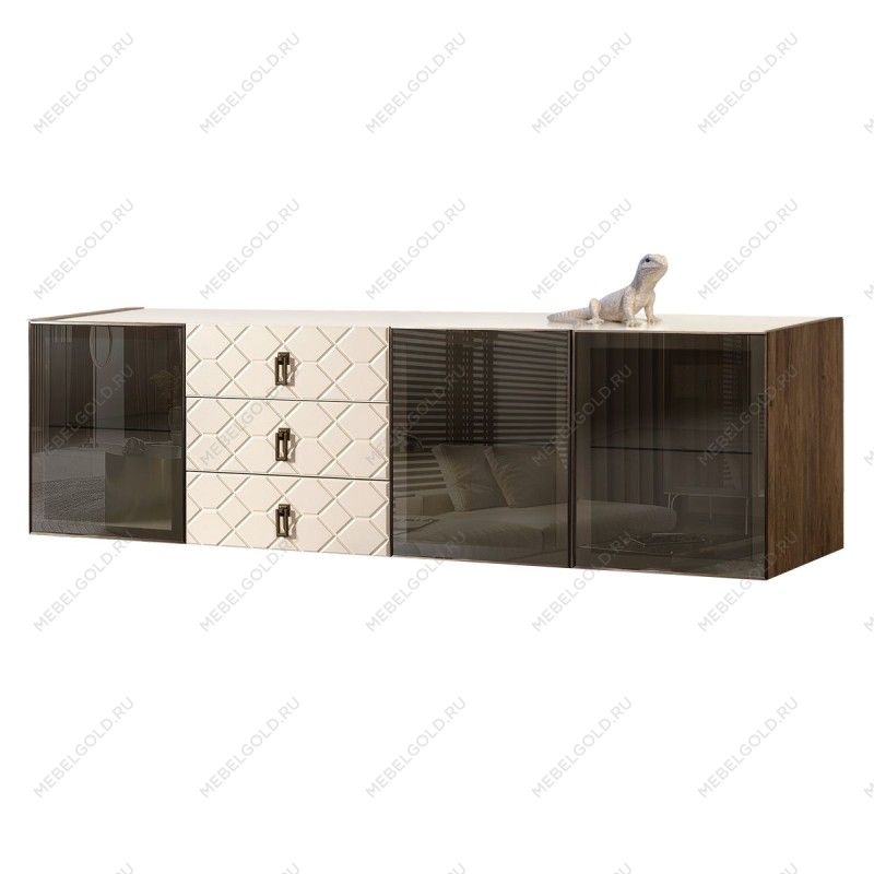 Комод 2.1м Bogemia Woodline Fly Fa (Слоновая кость) (Lakobel/Черный) БМКМ-5[5]