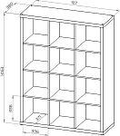 КАЛЛАКС / ФОРА Стеллаж ИКЕА / IKEA 12, широкий стеллаж с открытыми ячейками, тамбурат, цвет белый | изображение 3