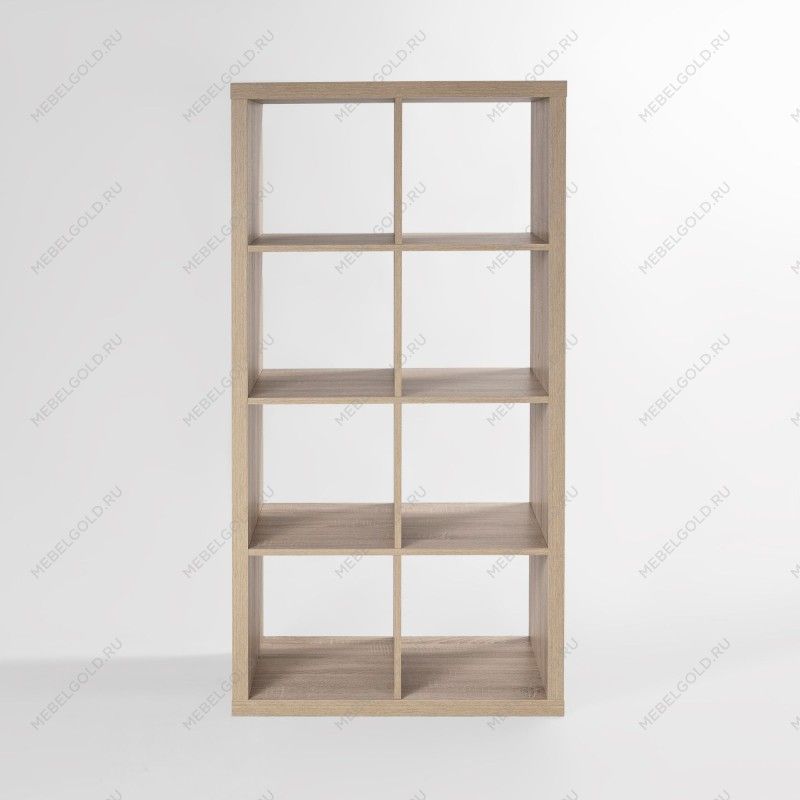КАЛЛАКС / ФОРА Стеллаж ИКЕА / IKEA 8, прямоуголной формы с двумя рядами ячеек, тамбурат, дуб беленый | изображение 2