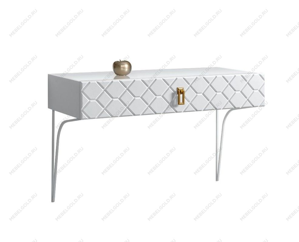 Стол туалетный (консоль) Bogemia Farfalle (Белый) (Lakobel/Золото) БМСТ-1(Fa)