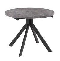 Стол круглый раздвижной TRIO-100 (ДЫМЧАТАЯ КЕРАМИКА/ЧЕРНЫЙ)