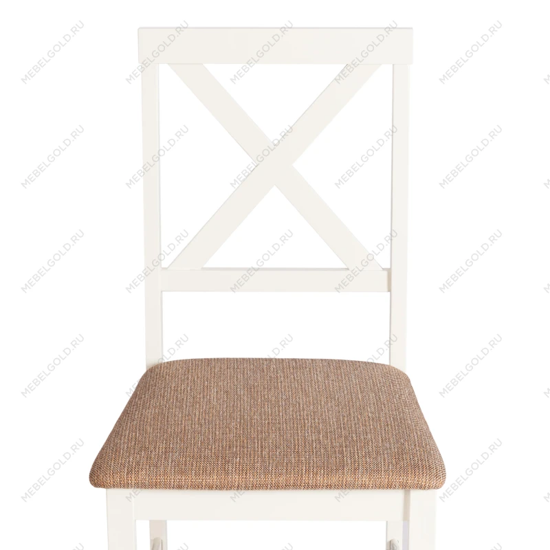 Обеденный комплект Хадсон (стол + 4 стула)/Hudson Dining Set, дерево гевея/мдф, стол: 110х70х75см / стул: 44х42х89см, ivory white (слоновая кость), ткань кор.-зол | изображение 5