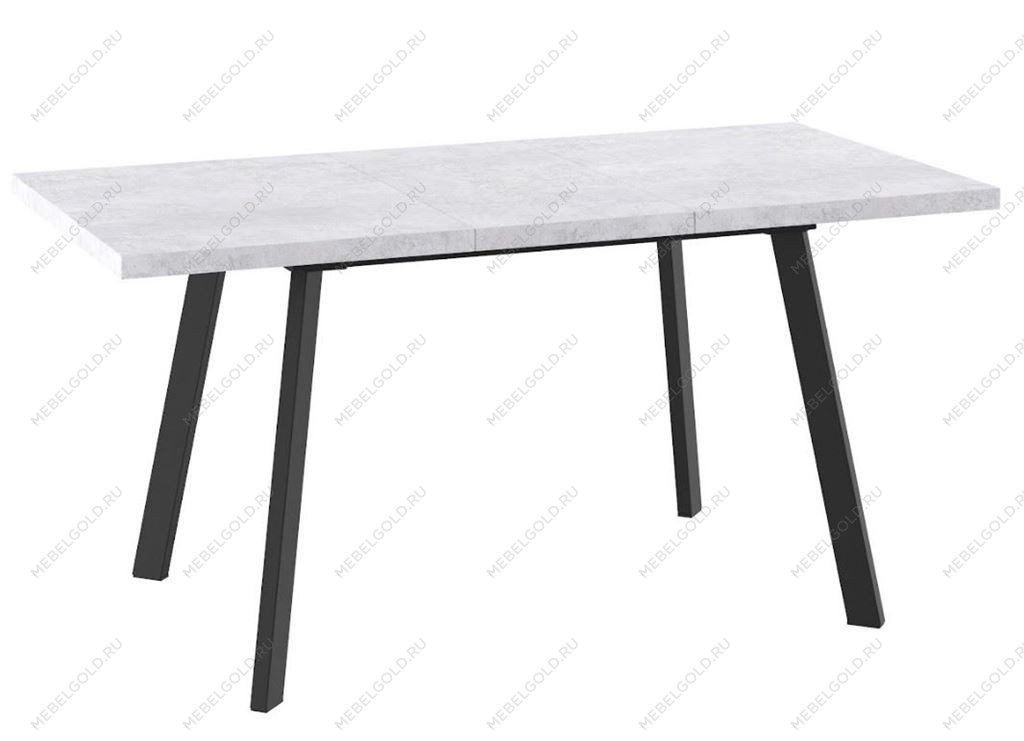 Стол БОРГ-120(160)х80 раздвижной, Серый сланец/Черный | изображение 1