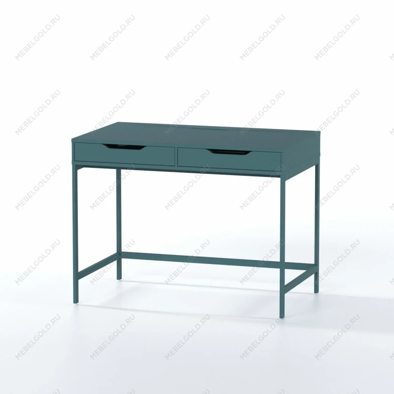 Стол письменный на металлических ножках Ингар Д 100x48x76, серо-бирюзовый/черный | изображение 3