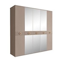 Шкаф 5-ти дв. с зеркалами Bogemia Fillini (Мокка/Золото) БМШ1/5(Fi)