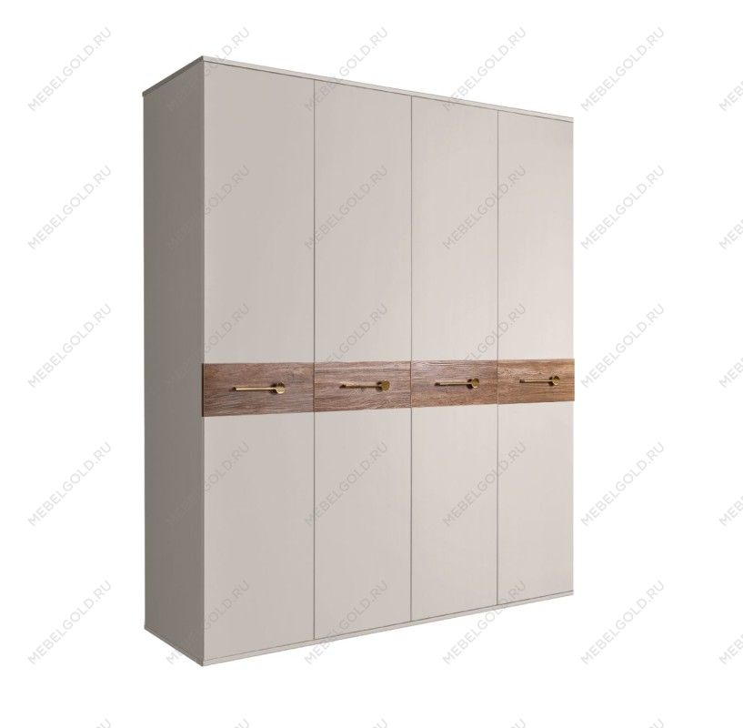 Шкаф 4-х дв. Bogemia Wood Wo (Шелк/Золото) БМШ2/4(Wo)