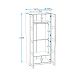 МАКС шкаф 2 двери 100х61х233 серый | изображение 2