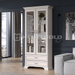 Шкаф с витриной Тиффани 2V2S вудлайн кремовый | изображение 2