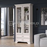 Шкаф с витриной Тиффани 2V2S вудлайн кремовый