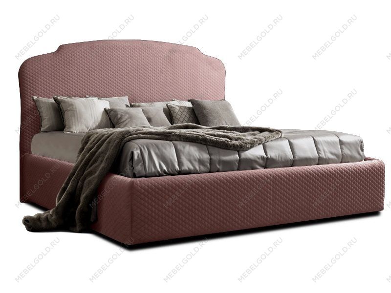 Кровать Римини 1,4 м, с подъемным механизмом (пепельно-розовый), РМКР140-1[3], гладкие царги | изображение 1