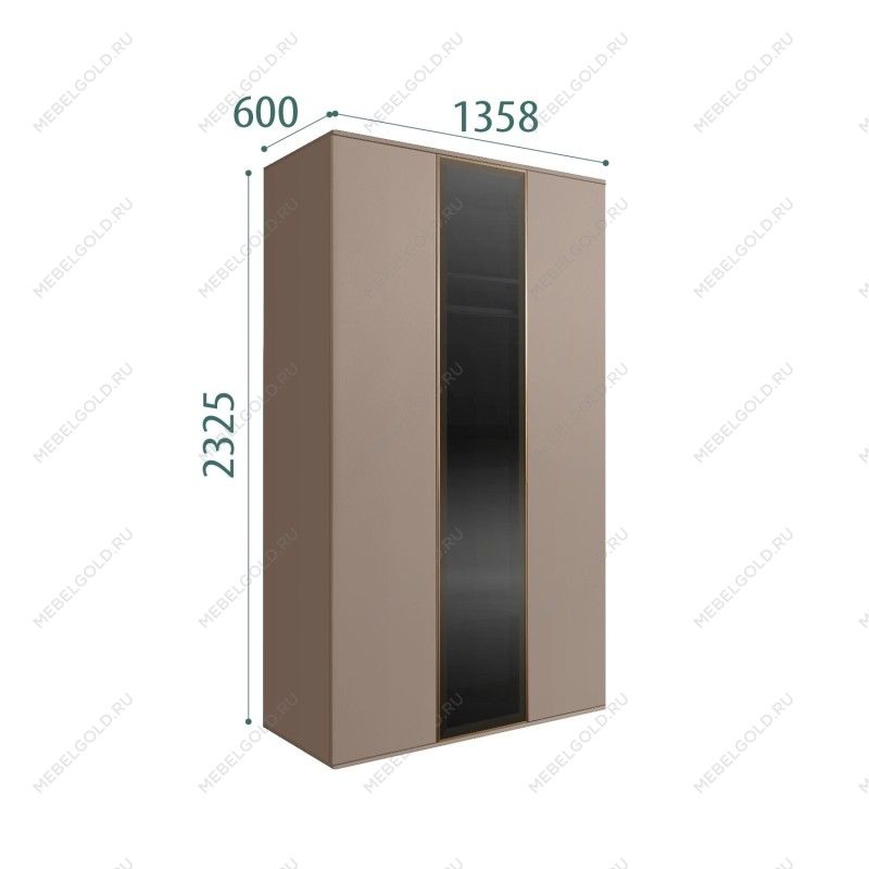 Шкаф 3-х дверный Bogemia Air (Мокка/Золото) БМШ2/3(1)