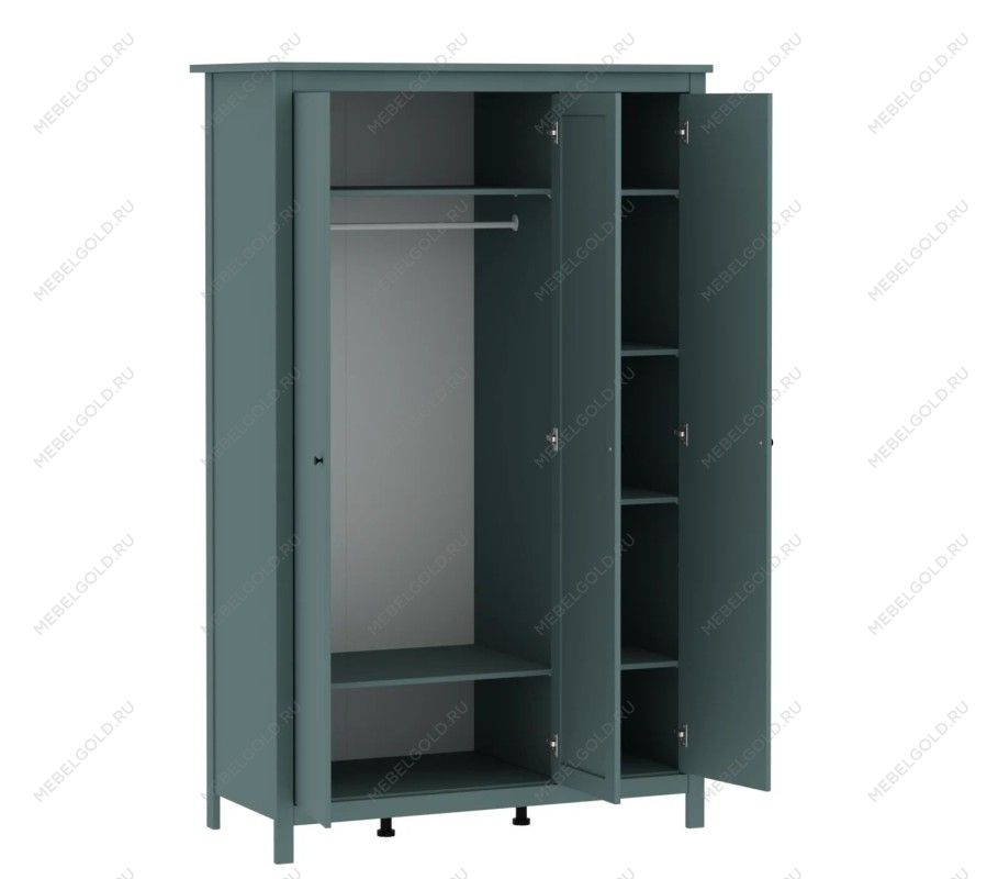 САГА шкаф 3 двери с зеркалом темно-бирюзовый | изображение 2