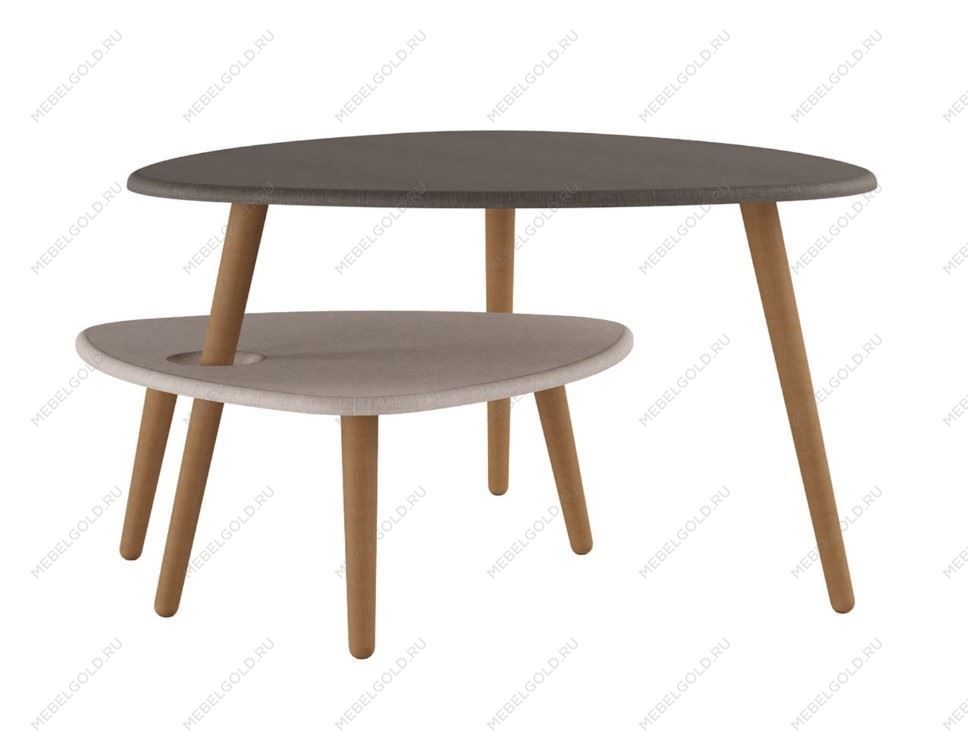 Стол журнальный Стилгрей (Серый лен/бежевый лен) | изображение 1