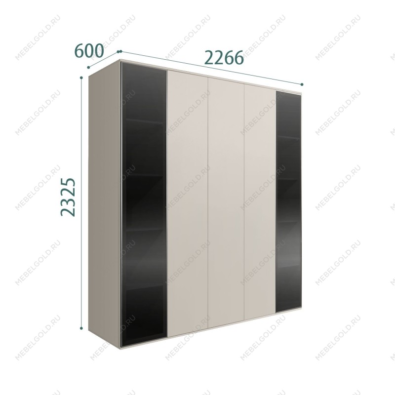 Шкаф 5-ти дв. Bogemia Air (Шелк/Серебро) БМШ2/5(2)