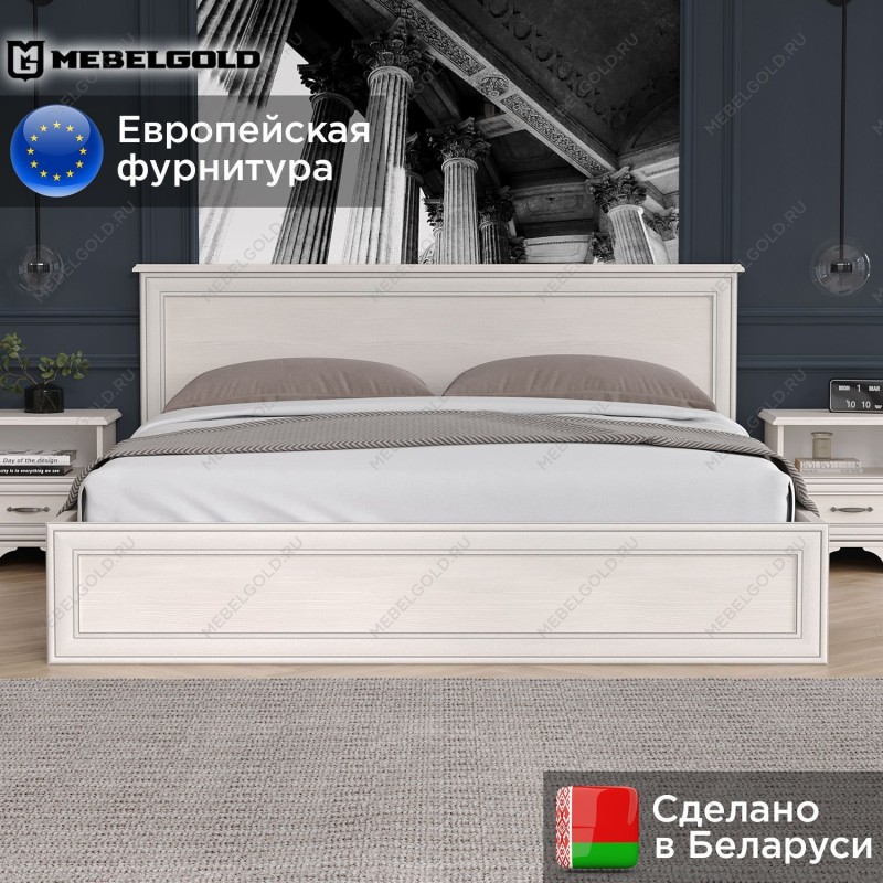 Кровать Тиффани 180 с подъемным механизмом вудлайн кремовый | изображение 1