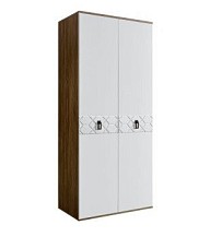 Шкаф 2-х дверный Bogemia Woodline Fa (Белый/Черный) БМШ2/2