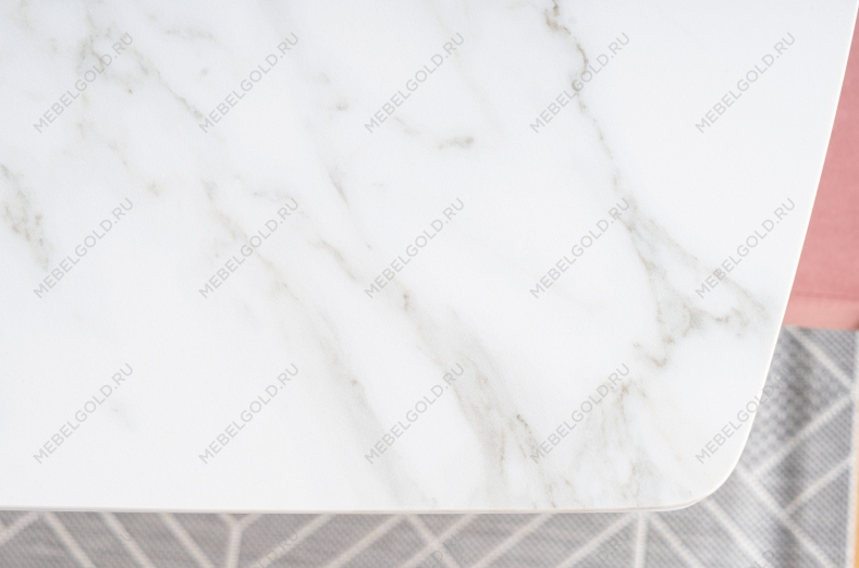 Стол обеденный SIGNAL SATURN II 160 (белый мрамор/белый мат) | изображение 5